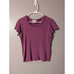 Paris Sport Club Purple Vintage Women's Top Size M Short Sleeve